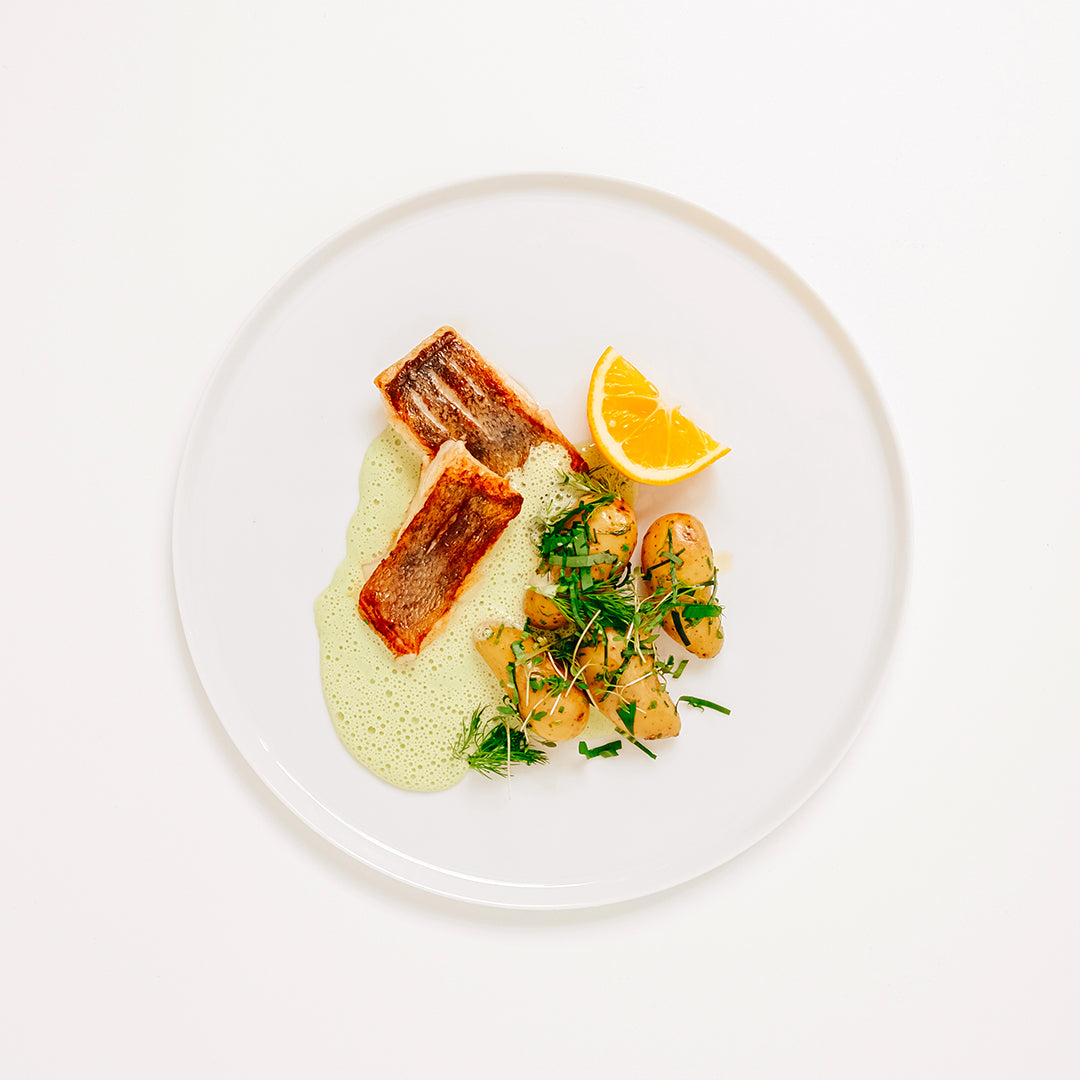 Smörstekt gös med fast kött tillagad till rätt innertemperatur.